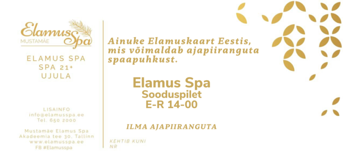 Elamus Spa sooduspilet E-R õhtu