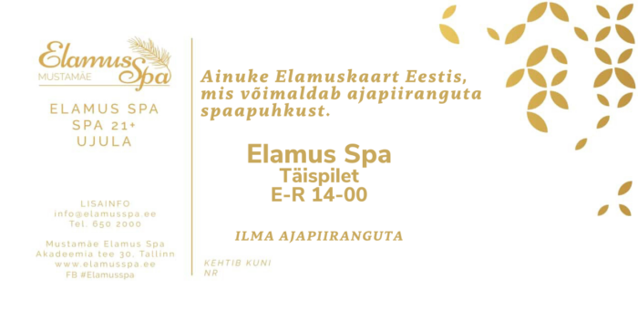 Elamus Spa täispilet E-R õhtu